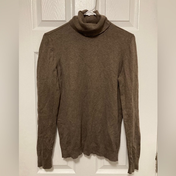 Lauren Ralph Lauren Brown Silk Blend Turtleneck Long Sleeve Sweater #QB - Picture 1 of 6